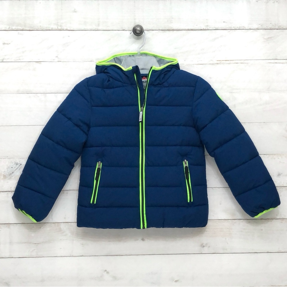 Gerry Boys Jersey Lined Puffer Hooded Bubble Jacket • Blue • Sz 6 • NWT